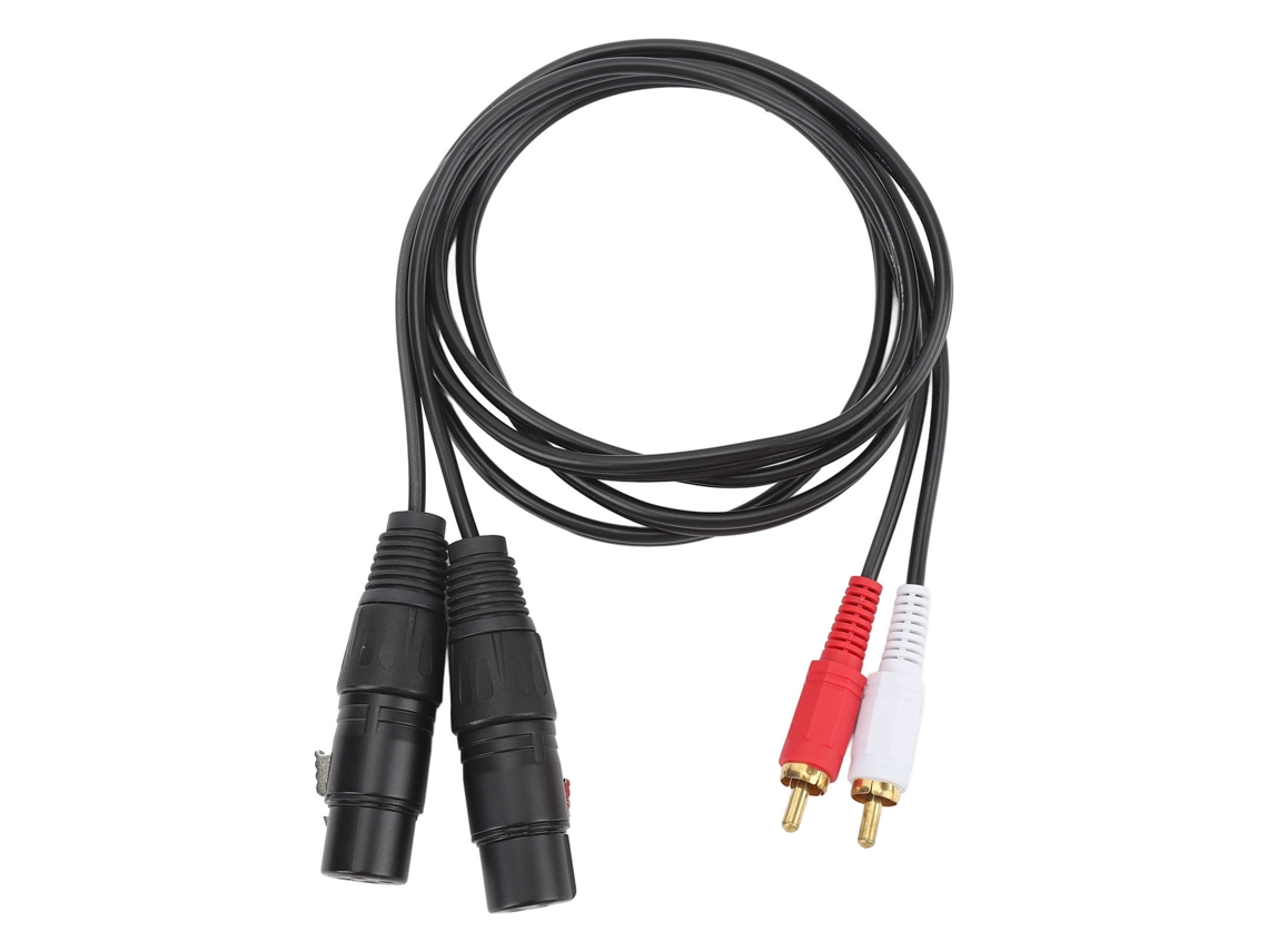 Cabo adaptador de microfone HiFi de 1,5 m, OFC, macho duplo a fêmea dupla XLR, amplificador e mixer