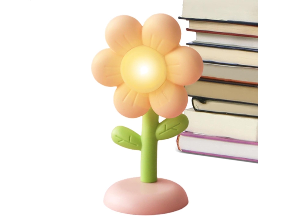 Abajur De Cabeceira Led Em Formato Flor Fofa Magnética