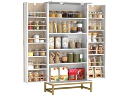 Armário de Cozinha Despensa BTFORUS, 2 portas, 12 prateleiras, alacena moderna, branco