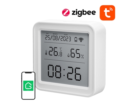 Sensor de temperatura e umidade Gosund Zigbee para Tuya com display LCD