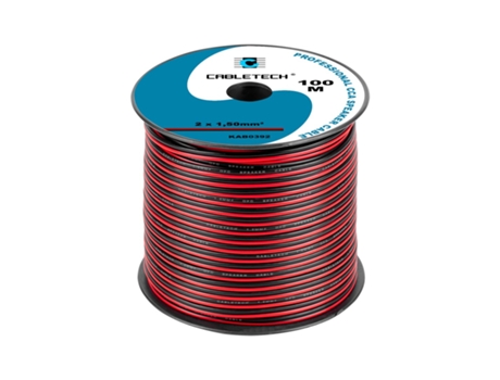 Cabo Cca 1,5mm para Alto-falante Preto Vermelho Cabletech