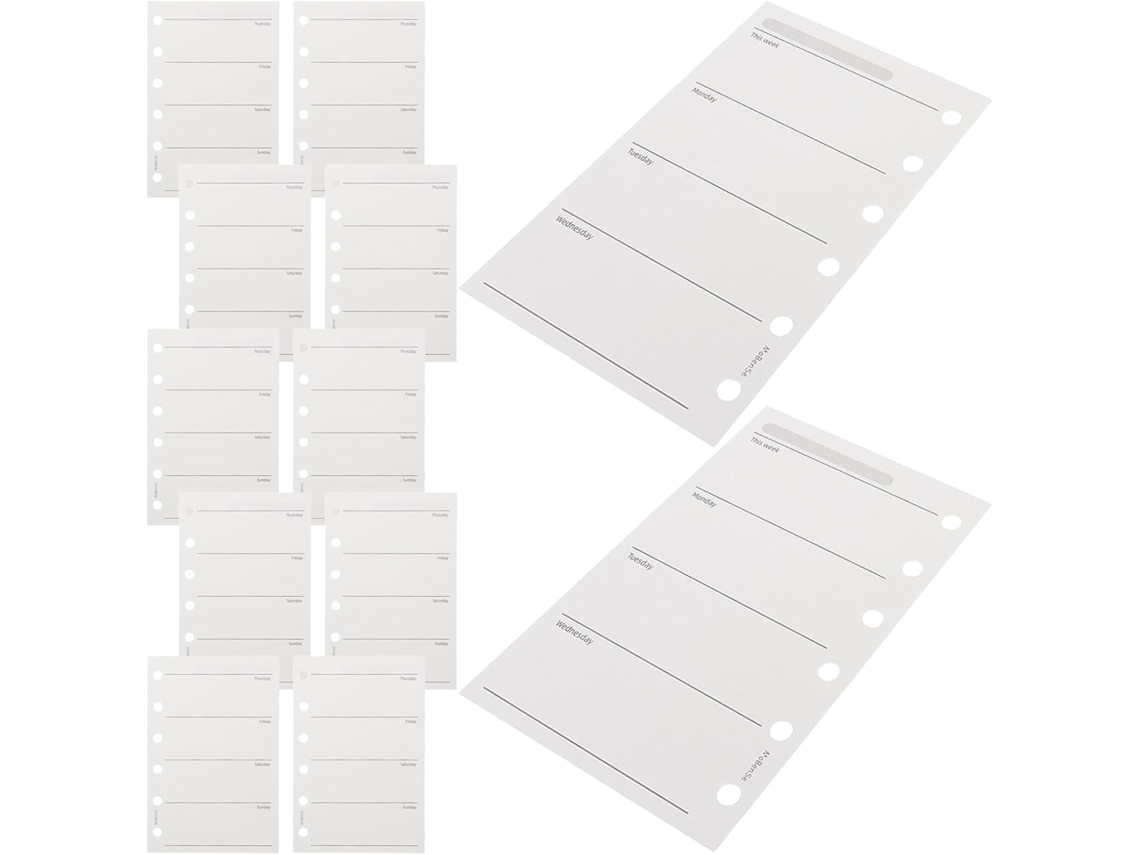 200 Páginas De Papel De Recarga A7 Para Agenda Hebdomadaire, 6 Trous Perforés, 120gsm Resistente Ao Vazamento