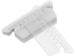 Etiquetas adesivas transparentes de PVC da Healeved para massas suspensas, pequenas etiquetas removíveis para arquivos eletrônicos.