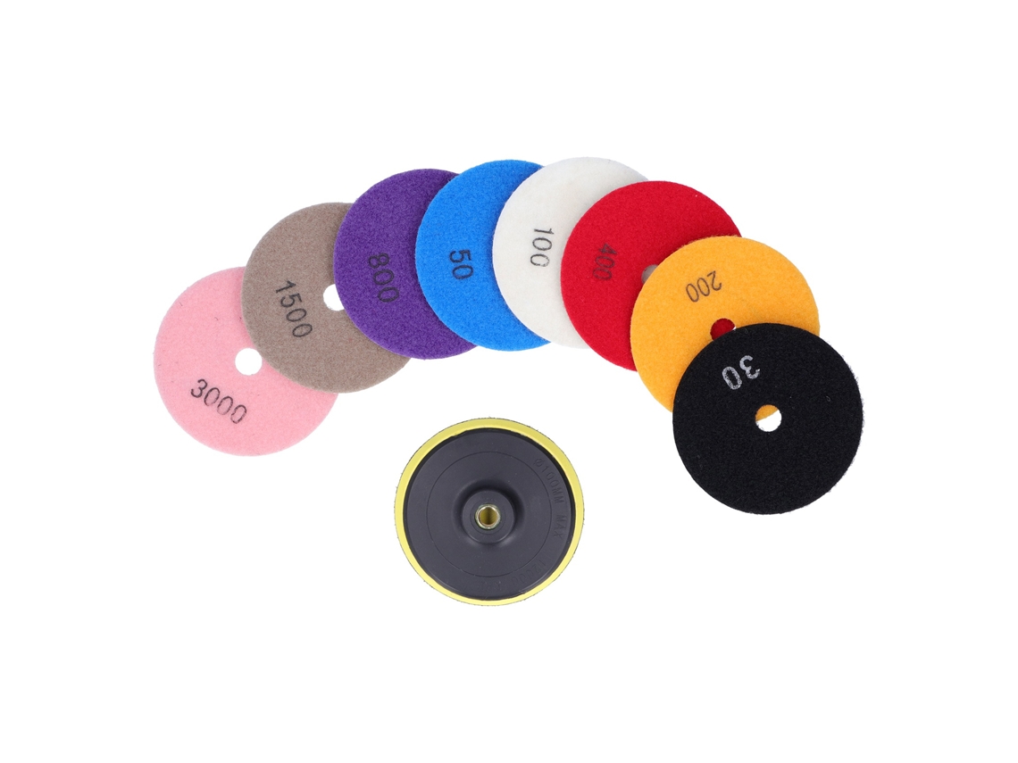Conjunto de Discos de Polimento com Ventosa Diamante para Pedra, Cerâmica, Azulejo | S/MARCA