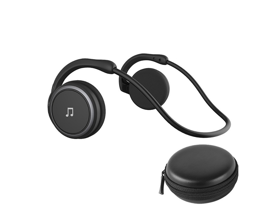 Fones de Ouvido Bluetooth 5.0 A6, Dobráveis, com Microfone e Assistente Virtual. MDUG (preto com Estojo)