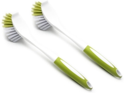 Conjunto De 2 Escovas Lavar Louça Verde Amareladas Com Cerdas Rígidas, Adequadas Para Lavar Louça E Pias De Cozinha
