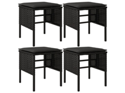 Garden Footstool, Garden Footstools Vidaxl Preto Rattan / Vime (n/a)