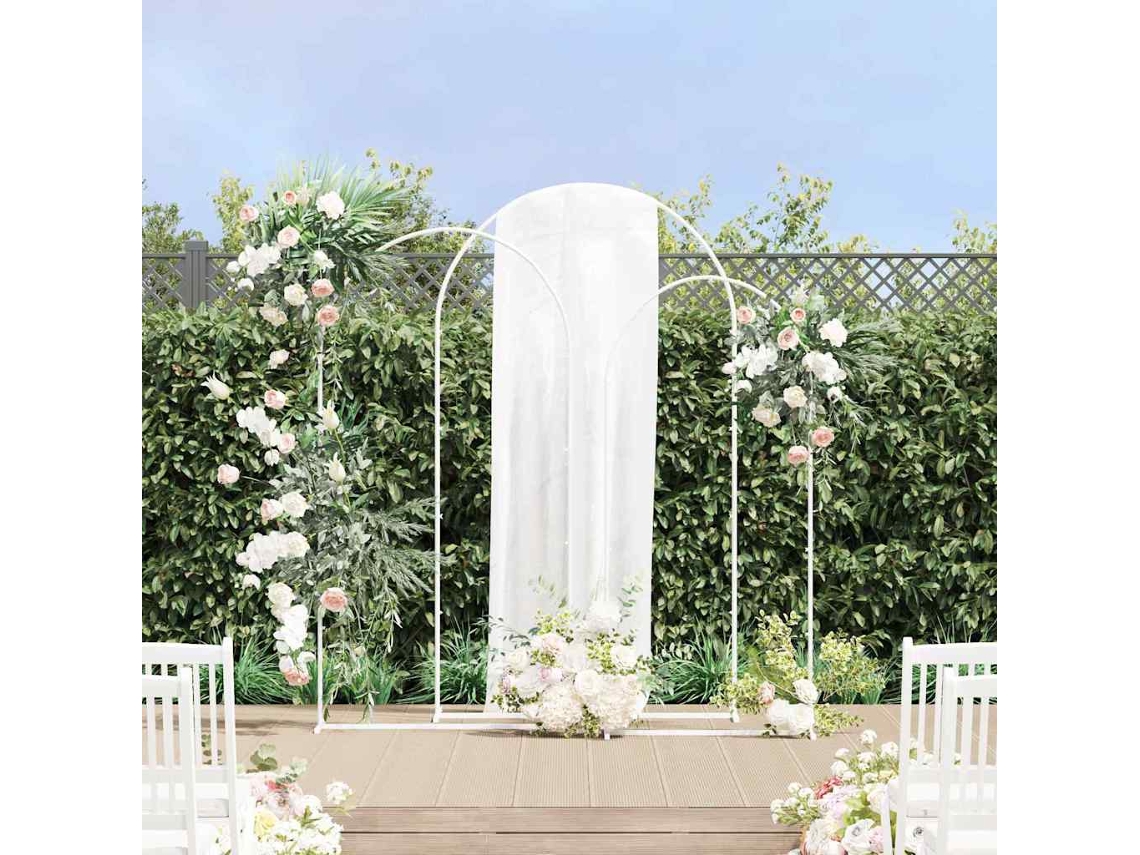 Vidaxl Arco De Casamento 3 Unid. Branco 120 X 40 X 217 Cm Aço