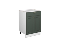 Armário de cozinha Fame-Line, 60 cm com gaveta, sem bancada, Countryside Gold Green VICCO