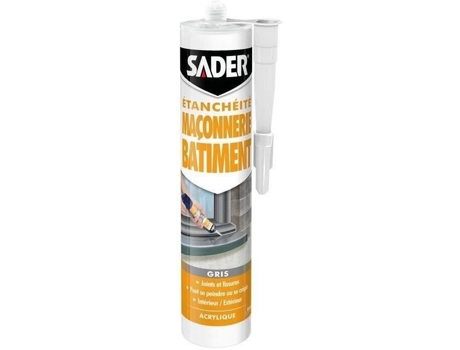 Massa Selante Sader Alvenaria Cinza Fórmula Acrílica Macia 280 Ml