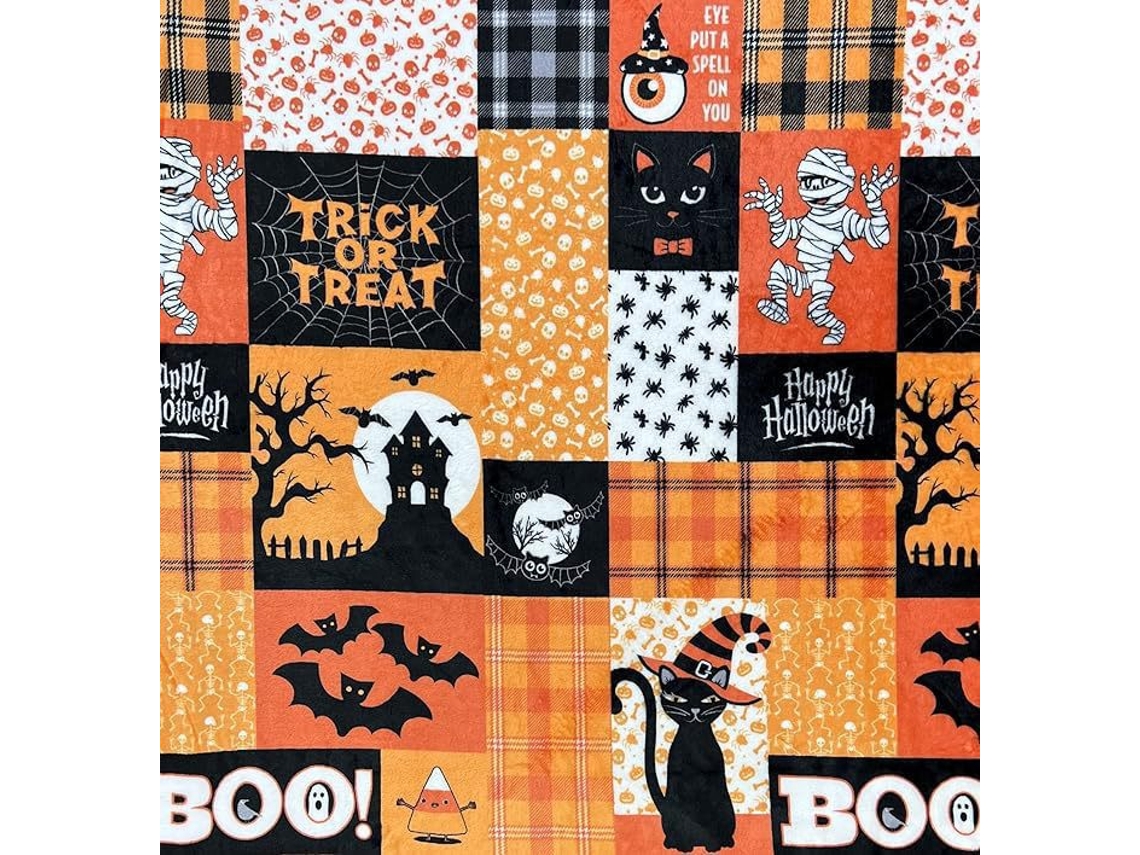 Cobertor De Halloween - Cobertor De Pelúcia De Halloween - Decoração De Halloween Em Flanela Cinza Aconchegante Para Festa, Sofá-c-aquaforge