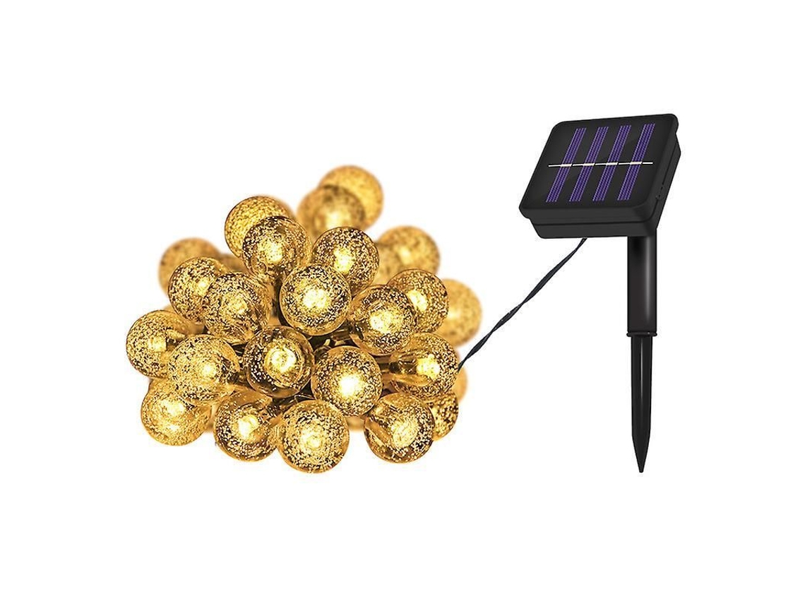 Luzes De Fio Solar Led Ip65 30 Luzes Para Jardim E Pátio Decoração Natal Exterior 3 Metros Cor