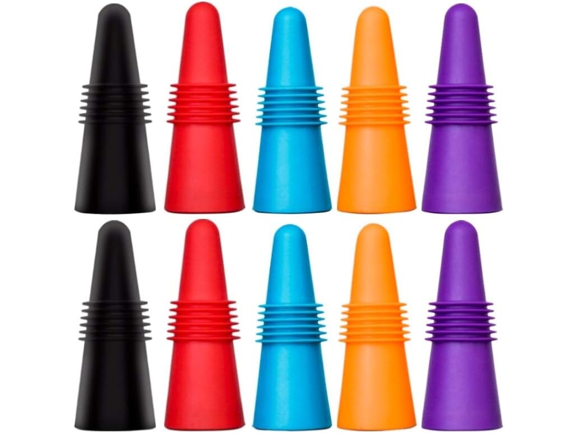 Pacote com 10 Rolhas de Silicone Reutilizáveis BRILVIBERA