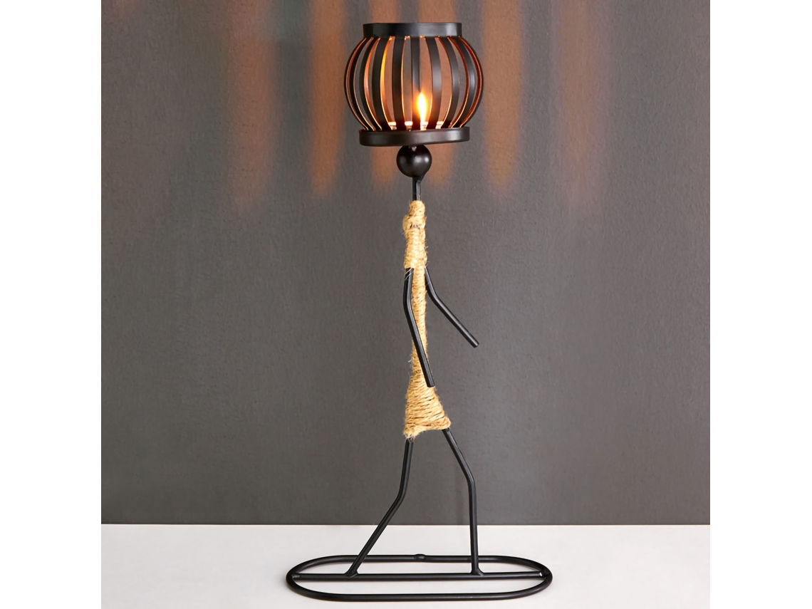 Porta velas de Ferro Forjado LAXISCREED para Decoração B