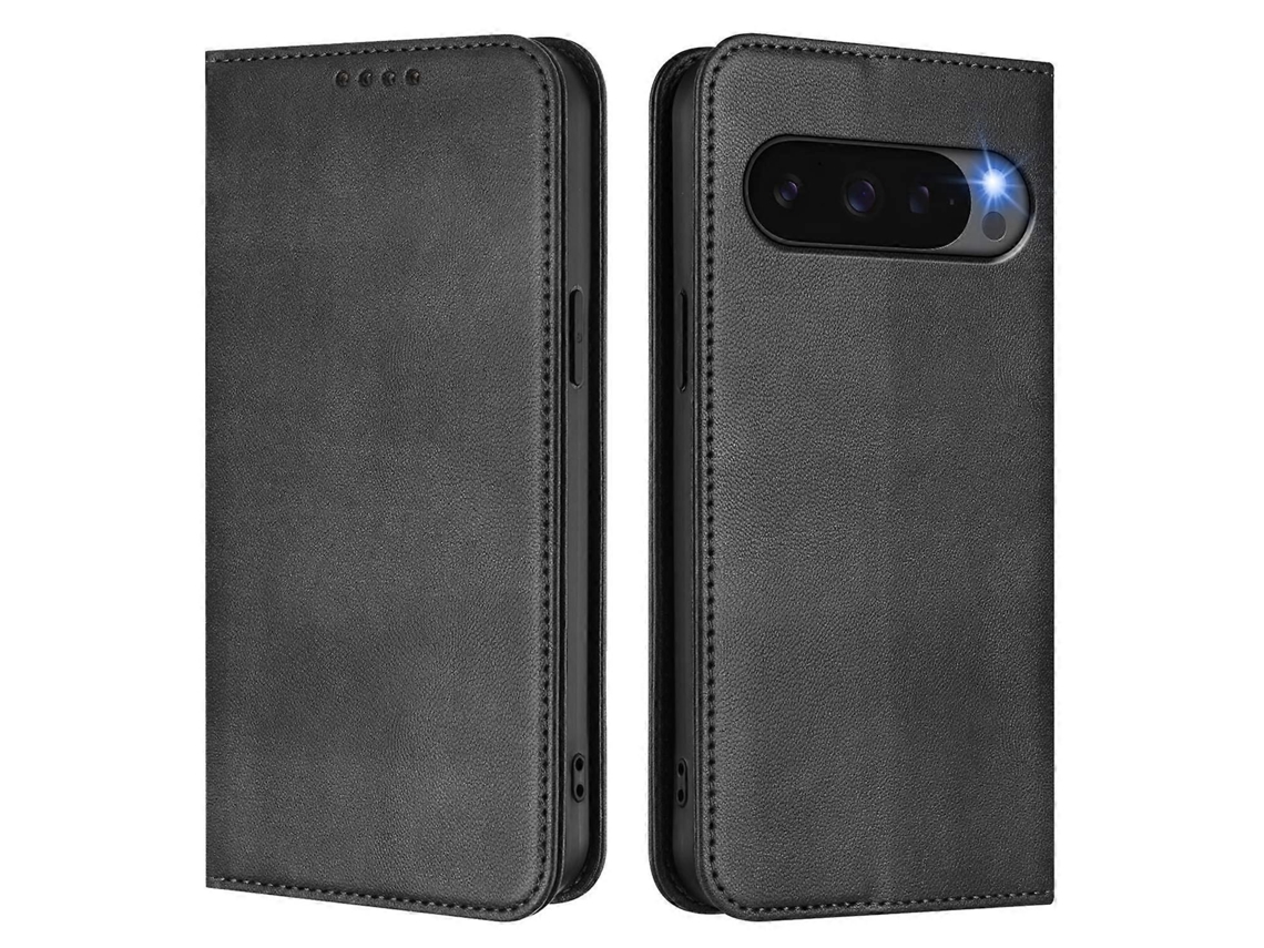 Capa Tipo Carteira Para Google Pixel 9 Com Textura Retrô E Bloqueio Rfid Em Couro