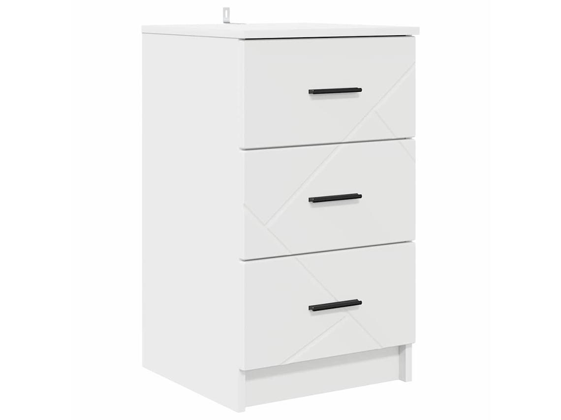 Armário de Cabeceira Branco MAISON EXCLUSIVE em Madeira Processada (38x38x66 cm)