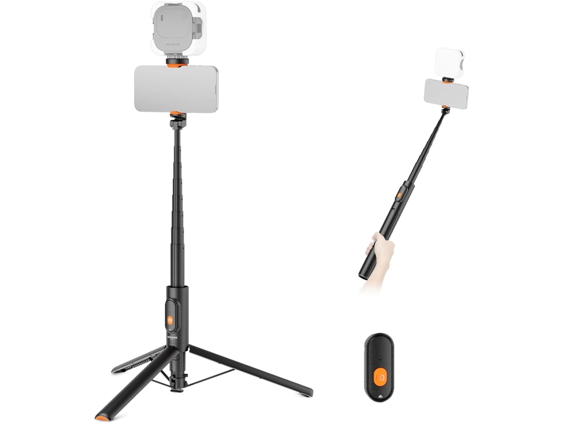 Bastão De Selfie Com Tripé De 57,9" Com Controle Remoto Para Iphone, Samsung E Android (preto)