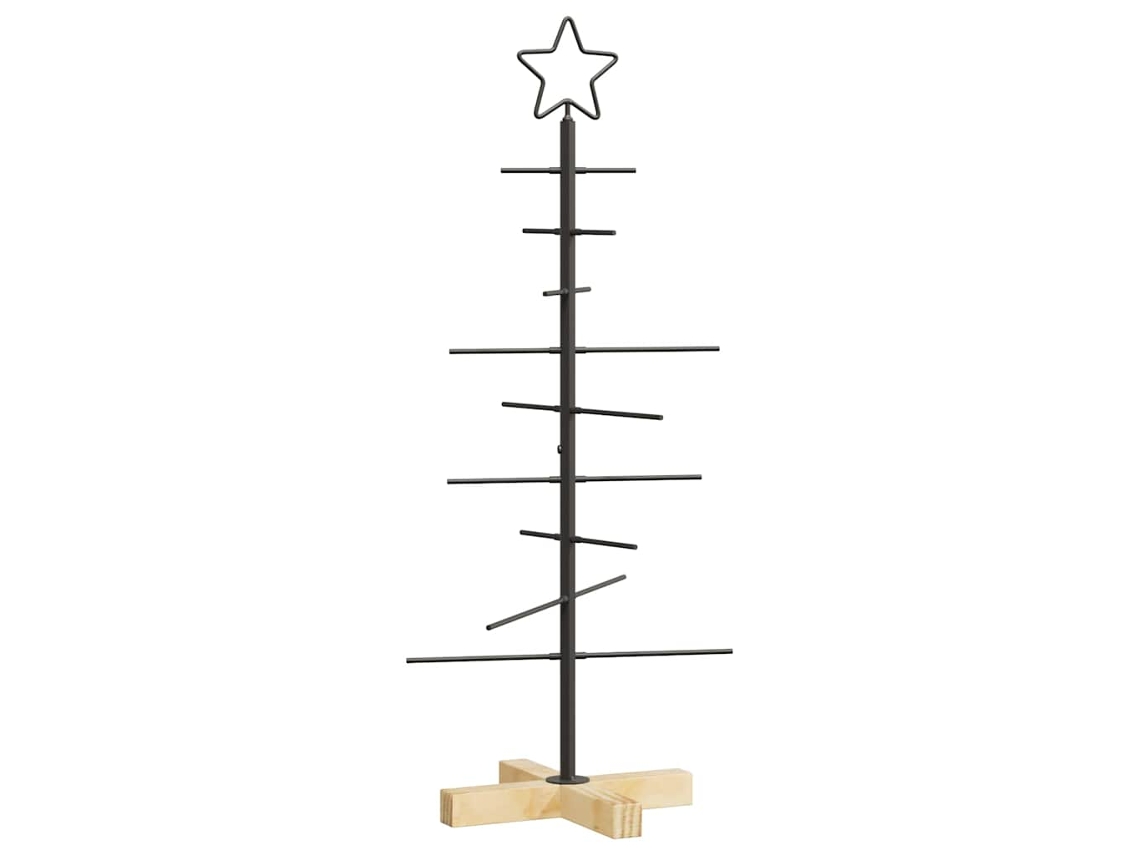 Conjunto 1 Árvore De Natal De Metal Vidaxl Preto Aço (89 Cm)