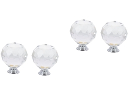 Puxadores De Cristal, Conjunto De 4 Peças, Puxadores De Cristal Para Armários, Cômodas, Puxadores Pretos Para Portas De