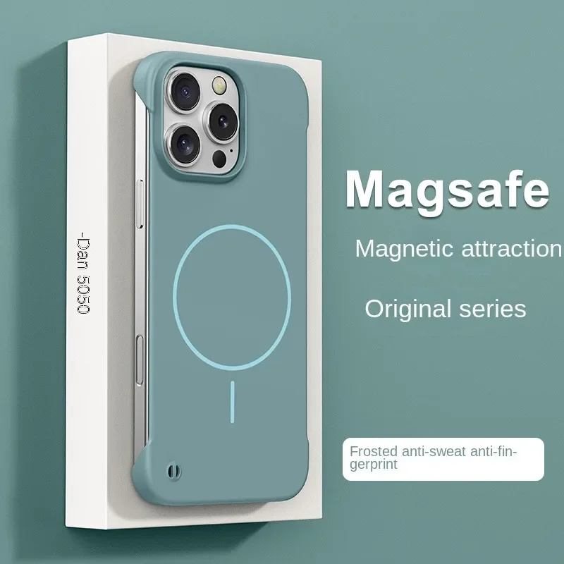 Capa Protetora Térmica Fosca (azul Para Iphone 15 Plus), Magnética E Resistente A Impactos.