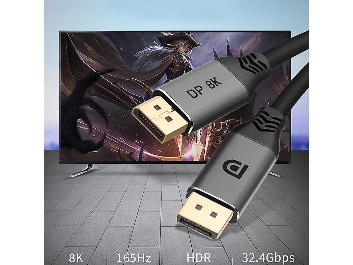 Cabo Displayport 1.4 8k Hdr 60hz, Adaptador Displayport Para Vídeo Aquaforge