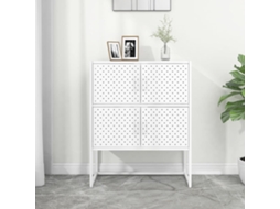Vidaxl Aparador Alto 80x35x100 Cm Aço Branco