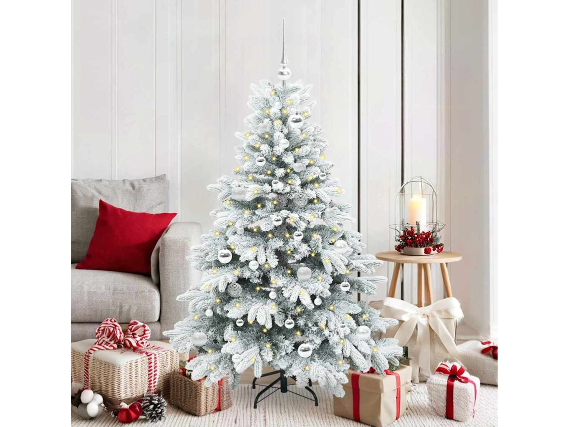 Vidaxl Árvore de Natal Artificial com 150 Leds Branco 150 Cm Pe e Pvc