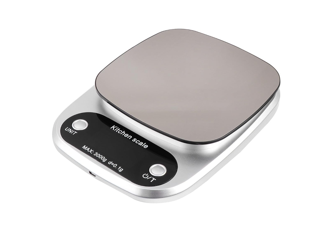 Balança De Cozinha Digital 3kg, Em Aço Inoxidável, Recarregável, Com Precisão De 0, 1g, Portátil E Leve, Ideal Uso