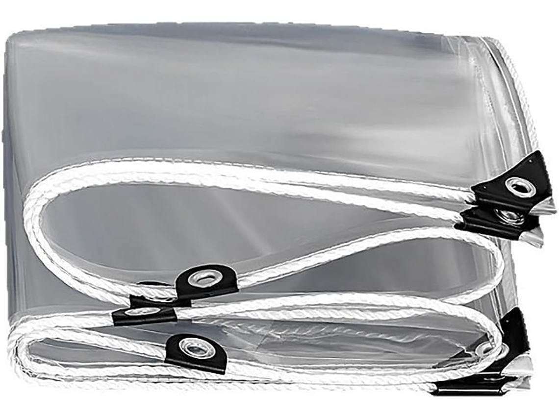 Thickened Plastic Transparent Tarp, Transparent Tarpaulin With Grommets Reinforced Edges, Pvc Vinyl Clear Tarp Heavy