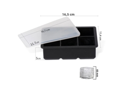 Forma de Silicone para Gelo com 6 Compartimentos, Permite Fazer Cubos de Gelo Grandes, com Tampa. MDUG