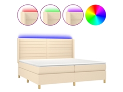 Box Spring Bed, Box Spring Beds Vidaxl Creme Tecido (200 X 200 Cm)