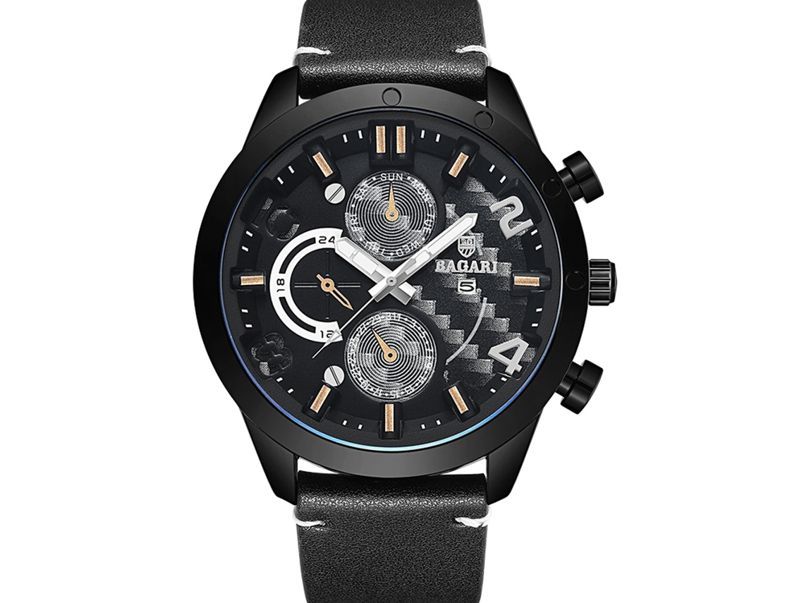Reloj Deportivo Hombre De Moda De Metal Con Movimiento De Cuarzo Impermeable (negrooro)