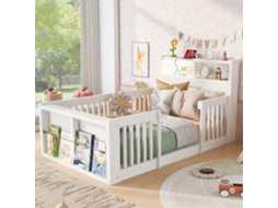 Cama De Madeira Branca 90x190 Cm