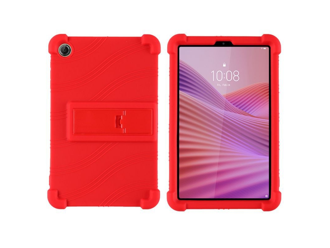 Capa De Silicone Com Suporte E Proteção Contra Impactos, Compatível Com O Lenovo Tab One Tb305fu De 8,7 Polegadas.vermelho Vivo Yunzii