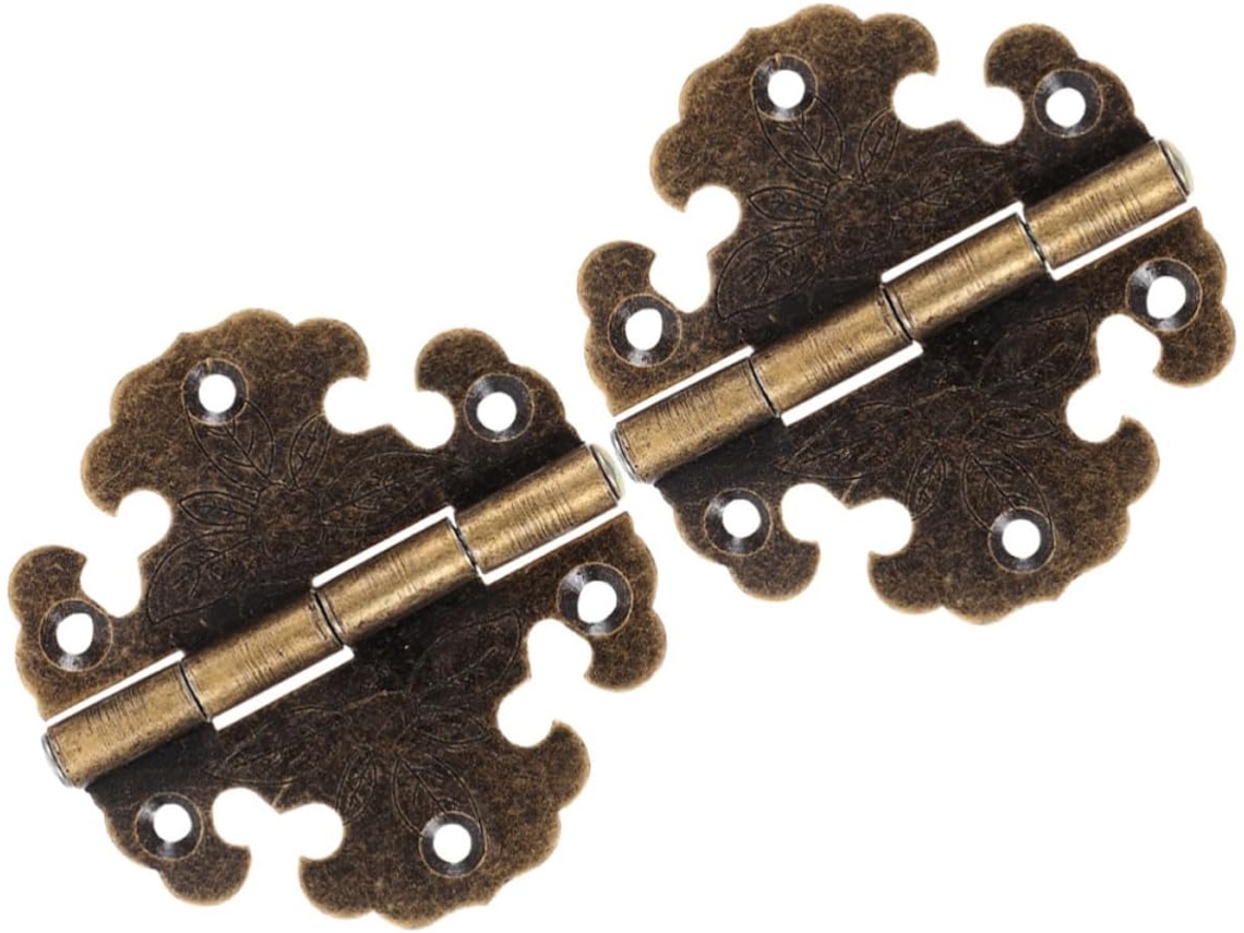 Bestonzon 2 Dobradiças Retrô Para Armário, Dobradiças Vintage Em Liga De Zinco Com Funcionamento Suave Para Caixas