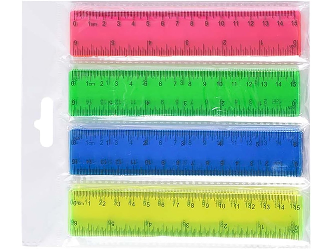 Conjunto De 4 Réguas Transparentes Geometric Direct Para Uso Escolar E