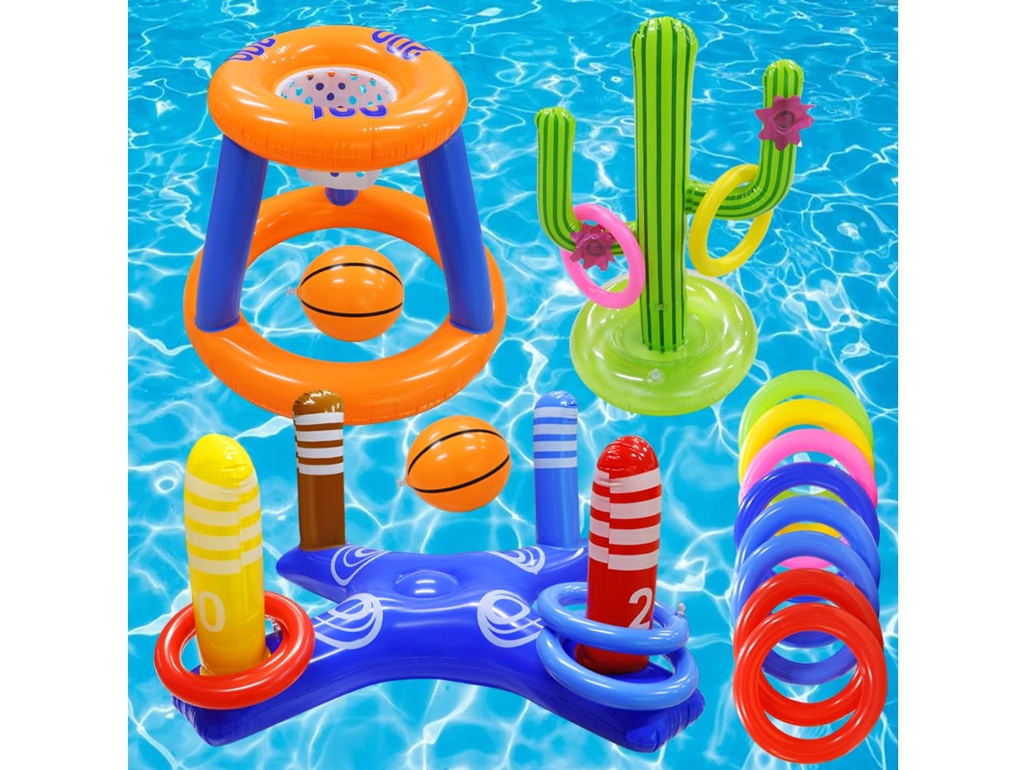 Jogo De Basquete Flutuante Eifson Inflável Com Anéis, Multicolor
