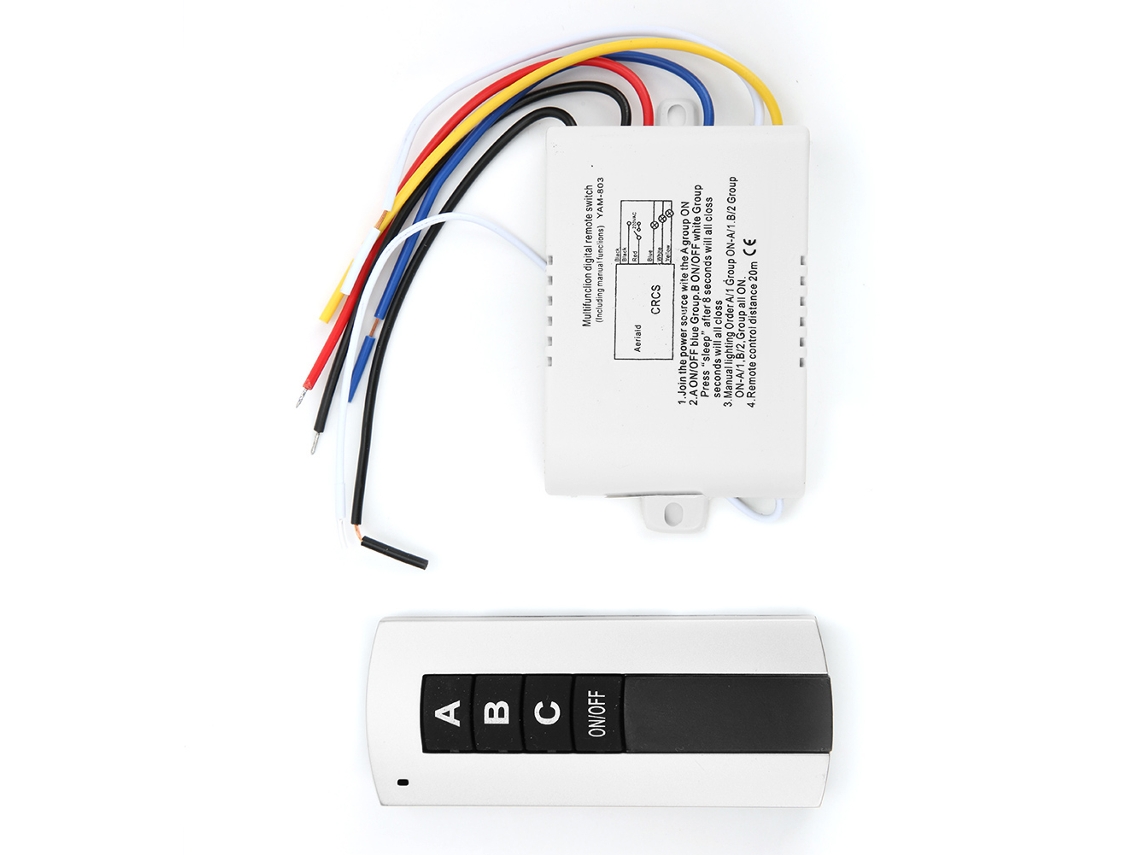 Laxiscreed Interruptor De Luz Sem Fios 3 Canais Com Rádio, Compatível Com 220v Ac
