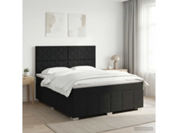 Vidaxl Cama Box Spring Com Colchão Preto 160 X 200 Cm Tecido