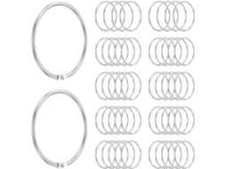 50 Argolas De Fichário 7, 6cm 3 Polegadas, Aço Niquelado Resistente, Argolas Fichário De Folhas Soltas, Argolas