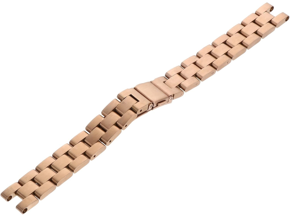 Pulseira De Aço Inoxidável Dourada Rosada Para Smartwatch Sport