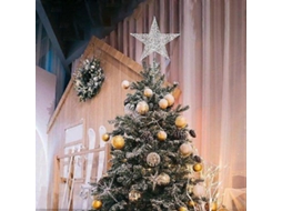 Enfeites De Estrelas Com Glitter Prateado Para O Topo Da Árvore De Natal Olysi Shop