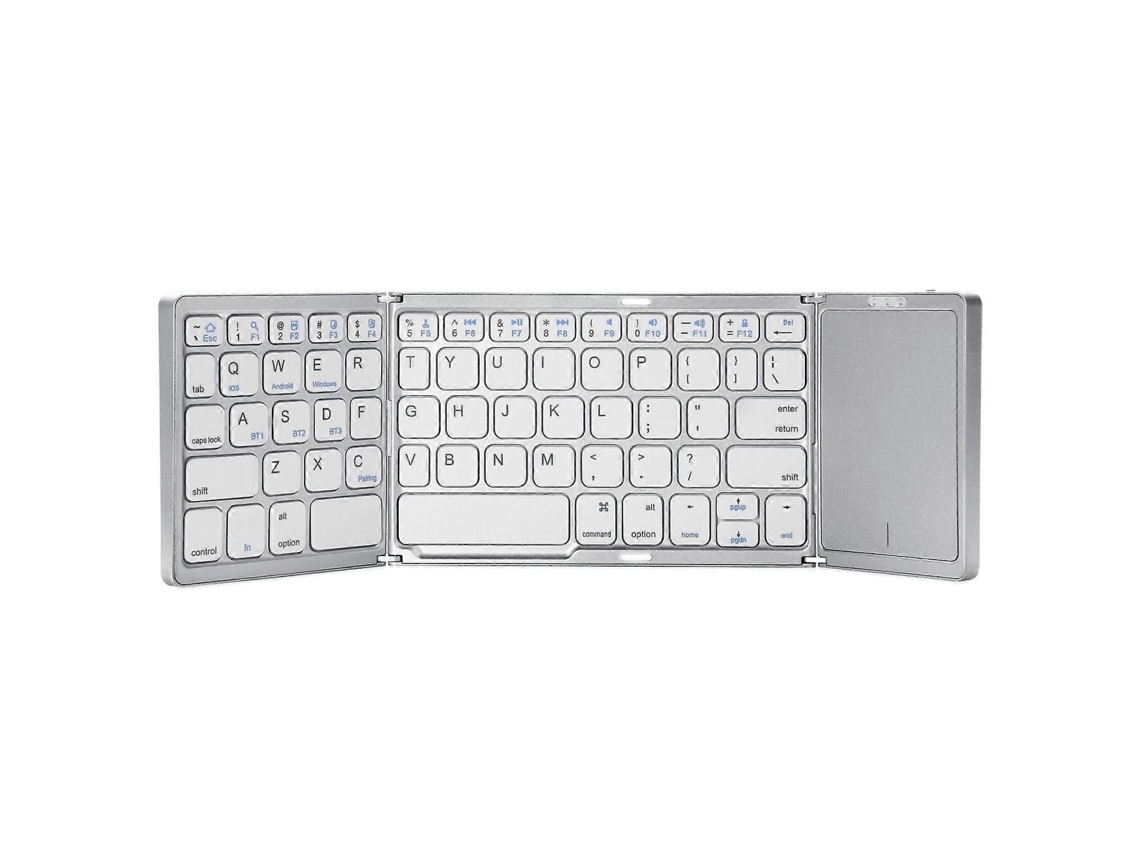 Teclado Bluetooth Dobrável B089t com Touchpad TAISHENGDA (prateado)
