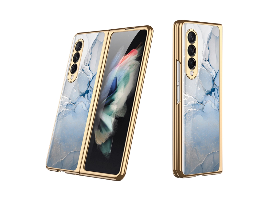 Capa Protetora EOOCOO (para Samsung Galaxy Z Fold3 Gold lake Blue)