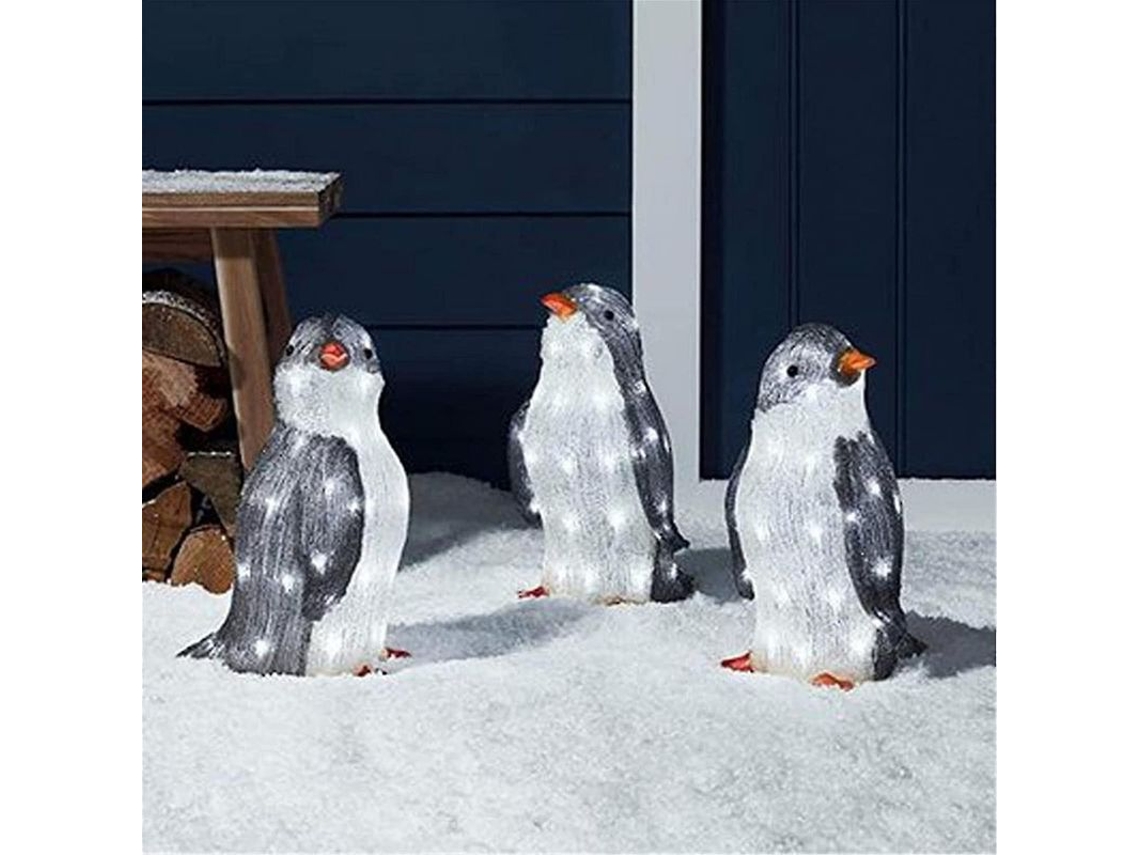 Decoración De Luces De Natal Pingüino Led Para Jardim Externo Figura Pingüino Iluminada