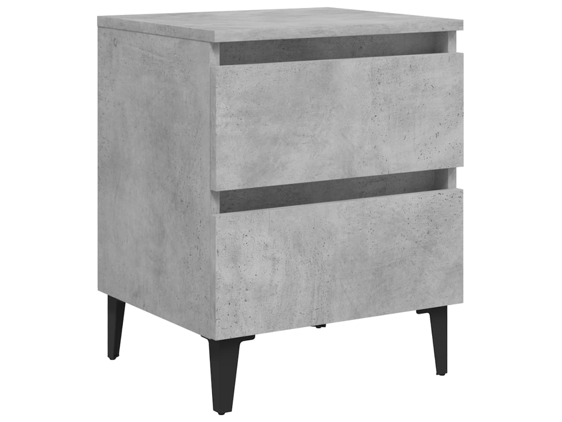Mesa Cabeceira 40x35x50 cm Madeira Derivados Cinza Cimento MAISON EXCLUSIVE