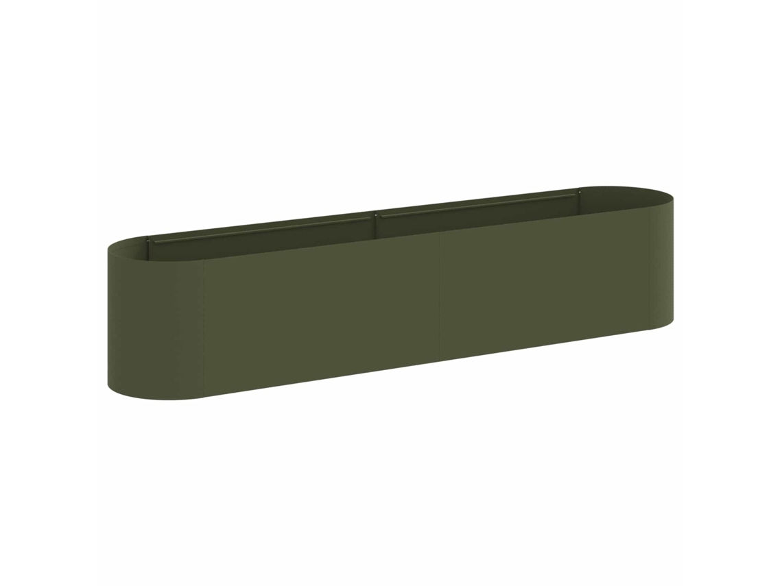 Conjunto 1 Vaso De Jardim Vidaxl Verde-azeitona Metal (200 X 40 X 40 Cm)