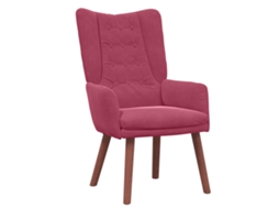 Poltrona Contemporânea Em Vermelho Vinho Vidaxl Vermelho Poliéster