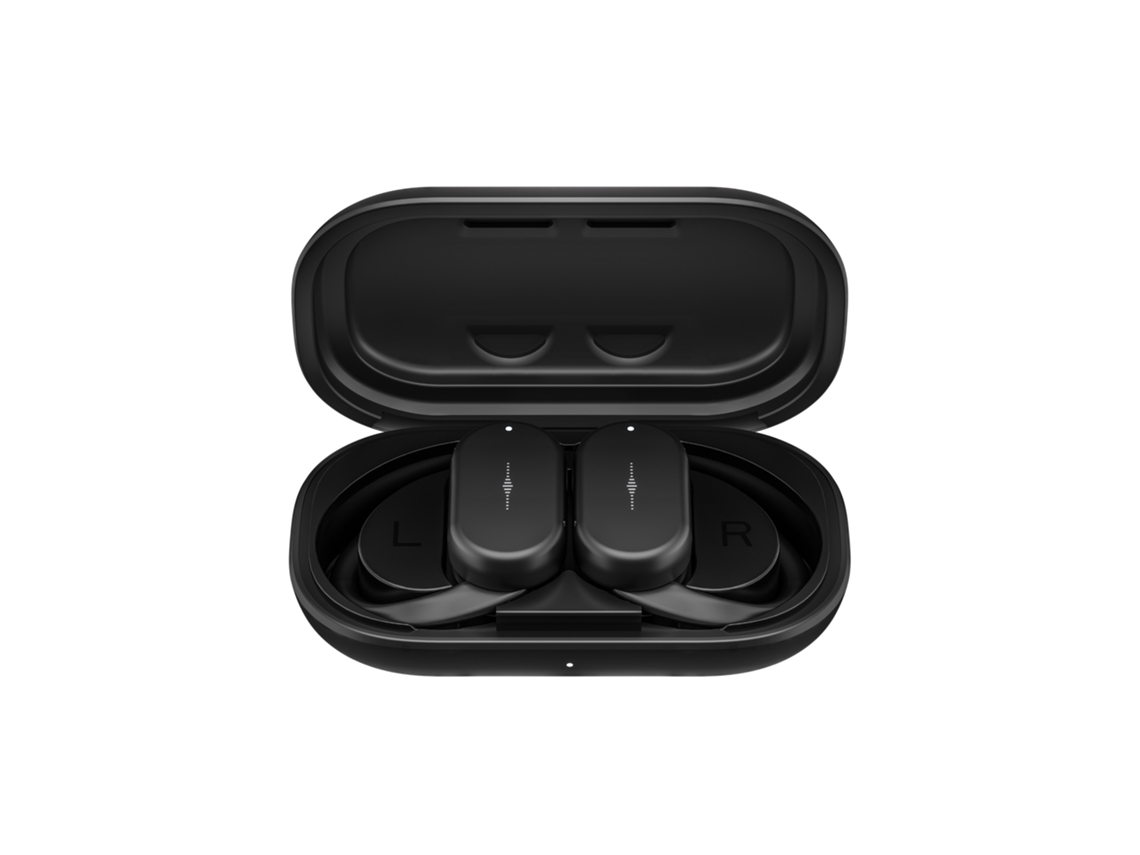 Auriculares Bluetooth True Wireless Mini Estéreo Sem Fio True com Estojo de Carregamento para Microfone Linha Preta