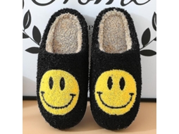 2026 pantuflas de Peluche Suave Rostro Sonriente para Parejas Abrigadas Invierno Interior Antideslizantes